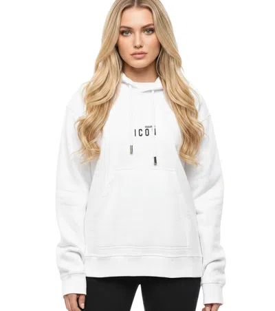 Dsquared2 White Logo Hood Sweatshirt