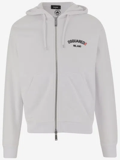 DSQUARED2 WHITE LOGO HOODIE