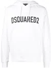 Dsquared2 Logo Cotton Hoodie In White