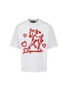 Dsquared2 White Logo Printed Cotton T-shirt In White