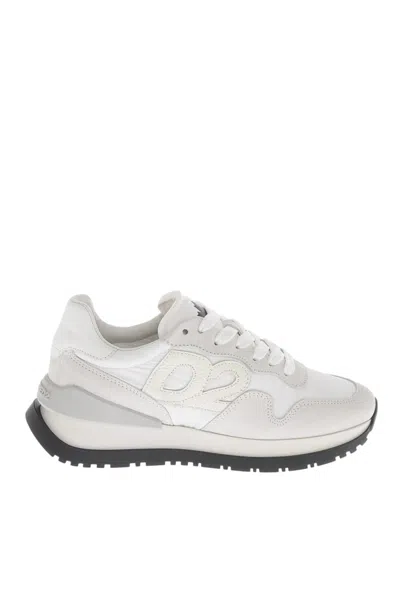 Dsquared2 White Logo Running Sneakers In Multi