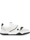 Dsquared2 Chunky Sole Calfskin Sneakers With Embroidered Patch In White