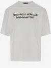 Dsquared2 Mens White Heritage 95 Text-print Cotton T-shirt Xl In White