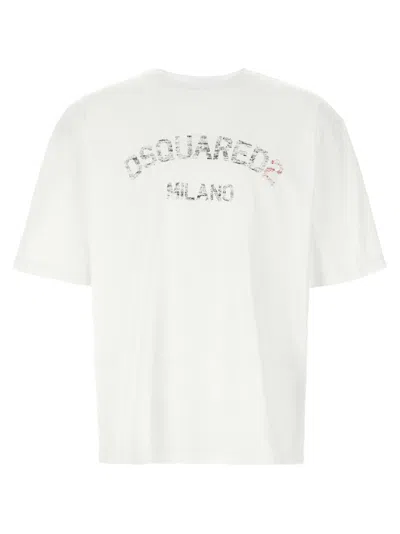 DSQUARED2 WHITE LOOSE FIT T-SHIRT
