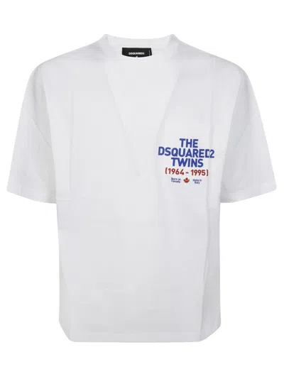 Dsquared2 White Loose-fit T-shirt With Graphic Design