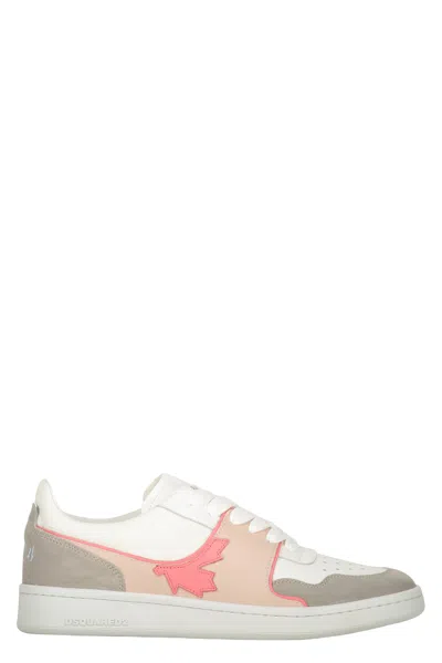 Dsquared2 White Low Sneakers With Contrasting Details In Multi