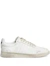 Dsquared2 Sneakers Boxer In White Leather With Stripes In White