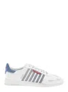 Dsquared2 White Low Top Sneakers With Logo Patch On Tongue And Side And Contrasting Heel With Logo In Leather  In White