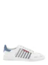 Dsquared2 White Low Top Sneakers With Logo Patch On Tongue And Side And Contrasting Heel With Logo In Leather 