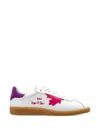 Dsquared2 White Low-top Nappa Purple Accent Sneakers In White