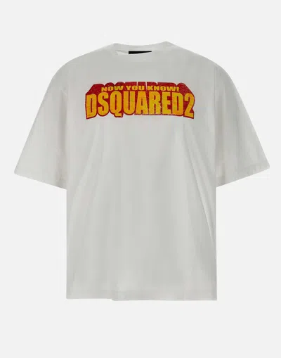 DSQUARED2 DSQUARED2 WHITE MAXI LOGO LOOSE FIT T SHIRT