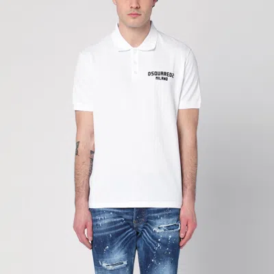 DSQUARED2 DSQUARED2 WHITE POLO IN COTTON WITH LOGO