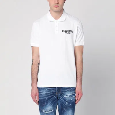 DSQUARED2 DSQUARED2  WHITE POLO IN COTTON WITH LOGO