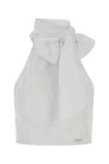 Dsquared2 Bow Detail Cropped Halterneck Sleeveless Top In White