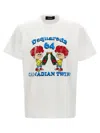 Dsquared2 Canadian Twins Printed Cotton T-shirt In White