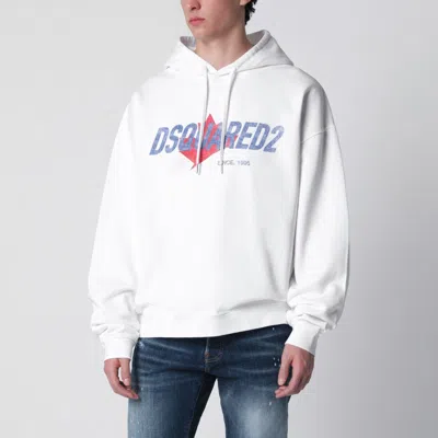 Dsquared2 White Relaxed-fit Sweatshirt With Logo Print Men
