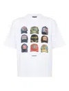 Dsquared2 Men White T-shirt With Front Print And Back Logo In Cotton Man In White