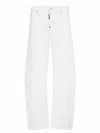 Dsquared2 White Relaxed Flat Front Pant In Neutral