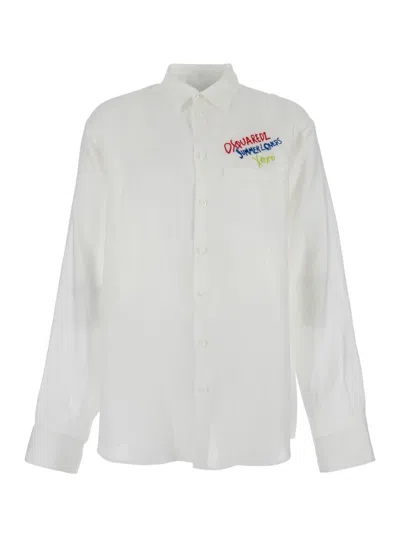 Dsquared2 White Shirt With Classic Collar
