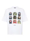 Dsquared2 Men White T-shirt With Front Print And Back Logo In Cotton Man In White