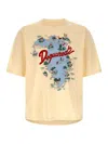 Dsquared2 White Crewneck Printed T-shirt In Yellow