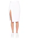 Dsquared2 White Solid Knee Length Skirt In White