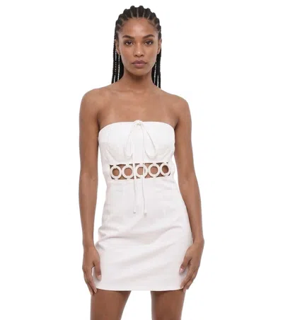 Dsquared2 White Solid Strapless Mini Dress