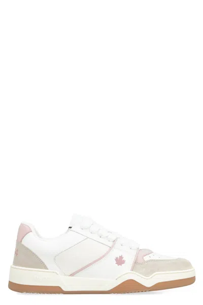 Dsquared2 White Spiker Leather Low-top Sneakers
