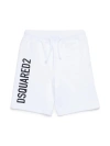 DSQUARED2 WHITE SPORTS SHORTS WITH LOGO