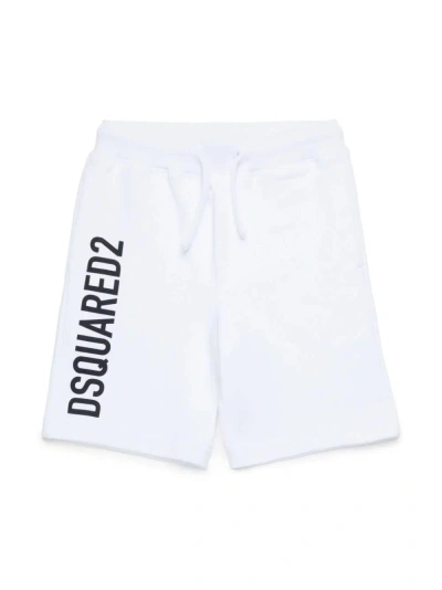 Dsquared2 Kids' White Sports Shorts With Logo