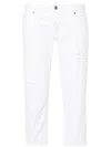 Dsquared2 White Straight Mid Rise Jeans In White