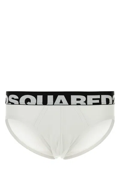 Dsquared2 White Stretch Cotton Brief
