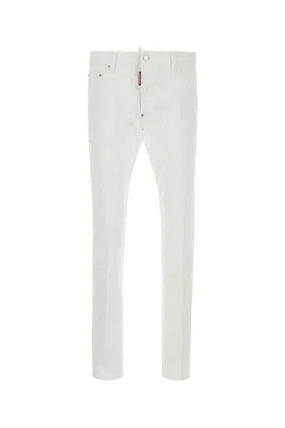 DSQUARED2 DSQUARED2 WHITE STRETCH DENIM COOL GUY JEANS