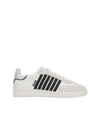 Dsquared2 White Stripes Sneakers In Multi