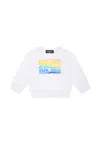 Dsquared2 White Sweatshirt For Baby Boy With Logo In White