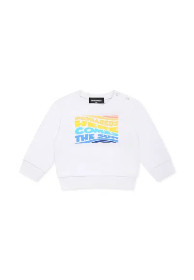 Dsquared2 White Sweatshirt For Baby Boy With Logo