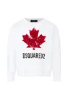 Dsquared2 Kids Maple Leaf Logo Sweatshirt In White
