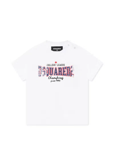 Dsquared2 White T-shirt For Baby Boy With Logo