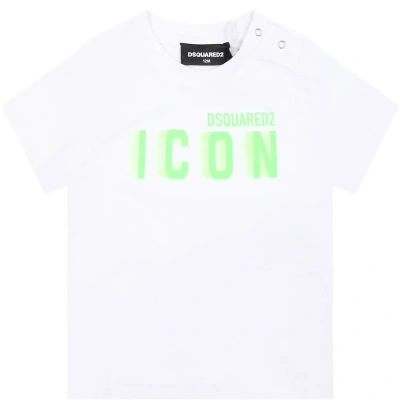 Dsquared2 Kids' White T-shirt For Baby Boy With Logo