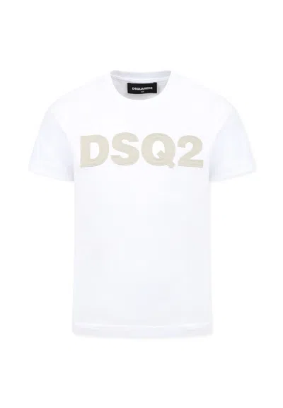 Dsquared2 Kids' White T-shirt For Boy With Logo