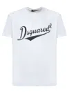 Dsquared2 Crew Neck T-shirt With Bold Logo Print In White