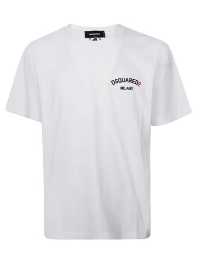 Dsquared2 White T-shirt With Bold Logo Detail