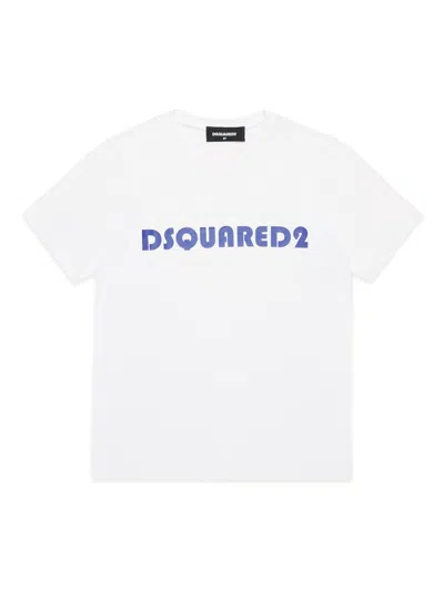 Dsquared2 Kids' White T-shirt With  Lettering