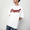 Dsquared2 Mens White Embossed Text-print Loose-fit Cotton T-shirt Xl In White