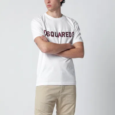 Dsquared2 White T-shirt With Logo Embroidery Men
