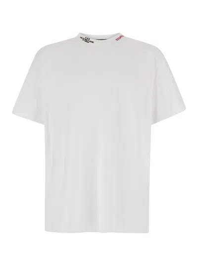 Dsquared2 White T-shirt With Logo Lettering In Cotton Man