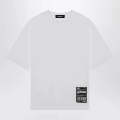 DSQUARED2 DSQUARED2  WHITE T-SHIRT WITH LOGO PATCH