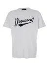 Dsquared2 White T-shirt With Logo Print On The Front In Cotton Man
