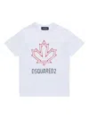 Dsquared2 T-shirt With Maple Leaf Outline In White