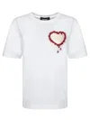 Dsquared2 Crystal Heart Easy T-shirt In White